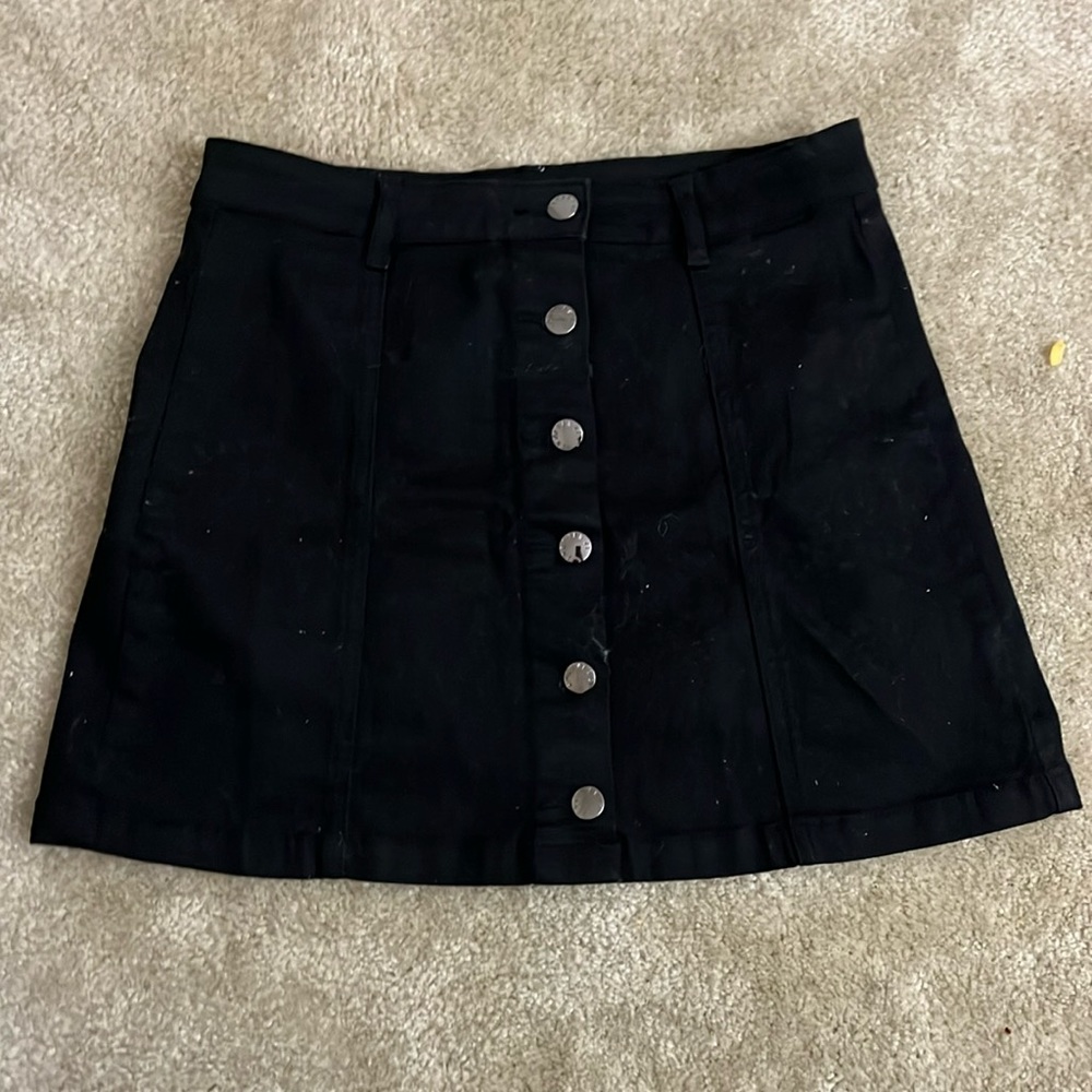 Black denim skirt